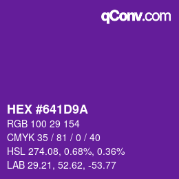 Color code: HEX #641D9A | qconv.com