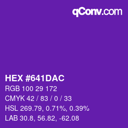 Color code: HEX #641DAC | qconv.com