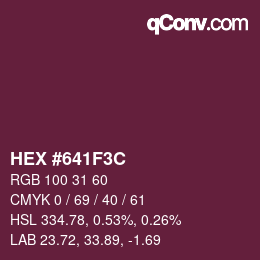 Color code: HEX #641F3C | qconv.com
