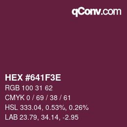 Color code: HEX #641F3E | qconv.com