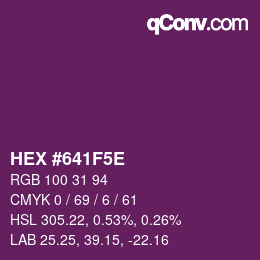 Color code: HEX #641F5E | qconv.com