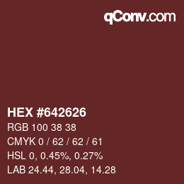 Color code: HEX #642626 | qconv.com