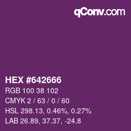 Color code: HEX #642666 | qconv.com