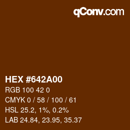 颜色代码: HEX #642A00 | qconv.com