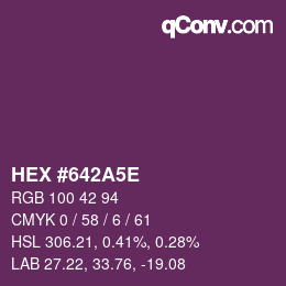 Color code: HEX #642A5E | qconv.com