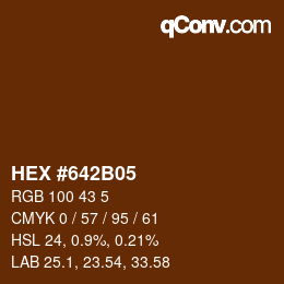 Color code: HEX #642B05 | qconv.com