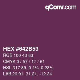 颜色代码: HEX #642B53 | qconv.com