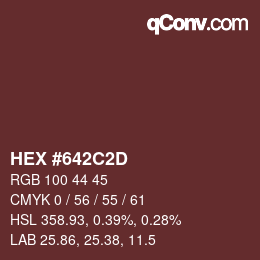 Color code: HEX #642C2D | qconv.com