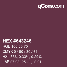 Color code: HEX #643246 | qconv.com