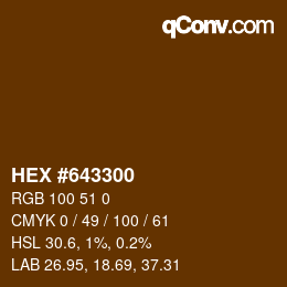 Color code: HEX #643300 | qconv.com