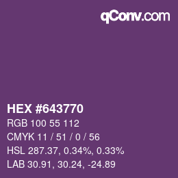 Color code: HEX #643770 | qconv.com