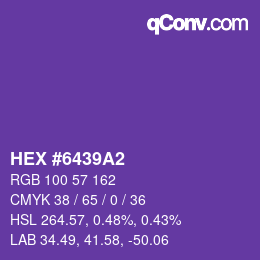 Color code: HEX #6439A2 | qconv.com