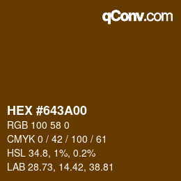 Color code: HEX #643A00 | qconv.com