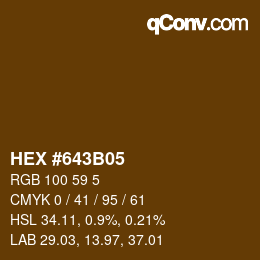 Color code: HEX #643B05 | qconv.com