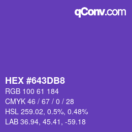 Color code: HEX #643DB8 | qconv.com