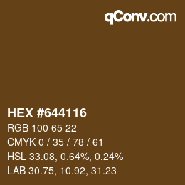 カラーコード: HEX #644116 | qconv.com