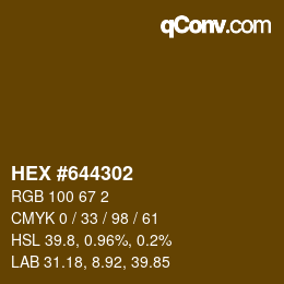 Farbcode: HEX #644302 | qconv.com