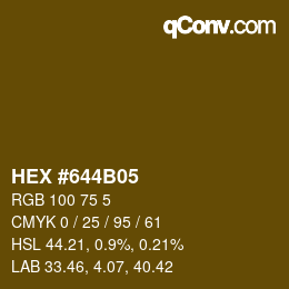 Color code: HEX #644B05 | qconv.com