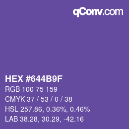 Code couleur: HEX #644B9F | qconv.com
