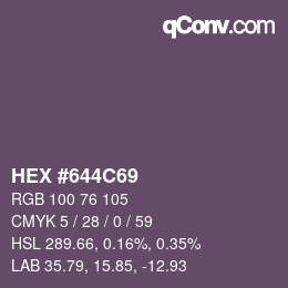 Código de color: HEX #644C69 | qconv.com