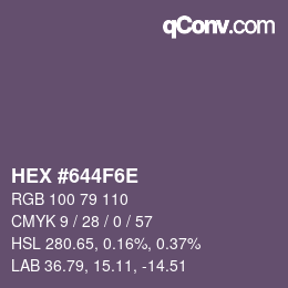 Color code: HEX #644F6E | qconv.com