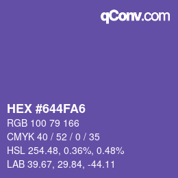 Color code: HEX #644FA6 | qconv.com