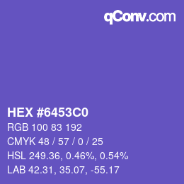 Color code: HEX #6453C0 | qconv.com