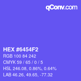 颜色代码: HEX #6454F2 | qconv.com