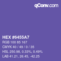 Color code: HEX #6455A7 | qconv.com