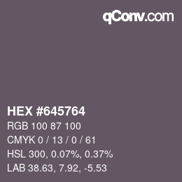 カラーコード: HEX #645764 | qconv.com