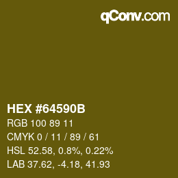 Farbcode: HEX #64590B | qconv.com