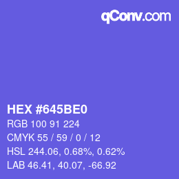 カラーコード: HEX #645BE0 | qconv.com