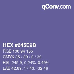 Color code: HEX #645E9B | qconv.com