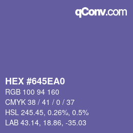 Farbcode: HEX #645EA0 | qconv.com
