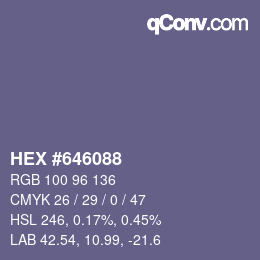 カラーコード: HEX #646088 | qconv.com