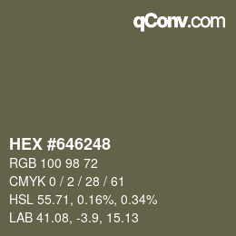 カラーコード: HEX #646248 | qconv.com