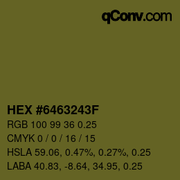 カラーコード: HEX #6463243F | qconv.com