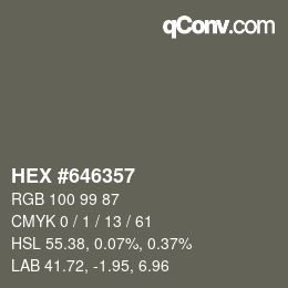 カラーコード: HEX #646357 | qconv.com