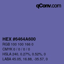 Color code: HEX #6464A600 | qconv.com