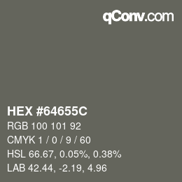 Color code: HEX #64655C | qconv.com