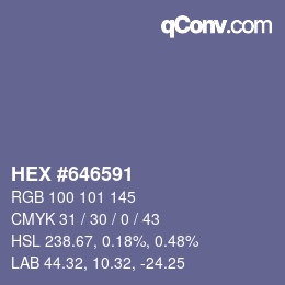Color code: HEX #646591 | qconv.com