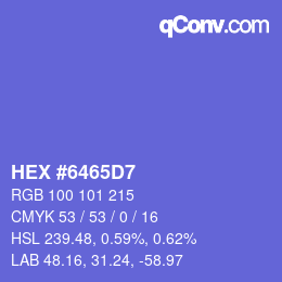 Color code: HEX #6465D7 | qconv.com