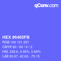 Color code: HEX #6465FB | qconv.com