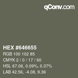 Color code: HEX #646655 | qconv.com