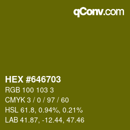 カラーコード: HEX #646703 | qconv.com