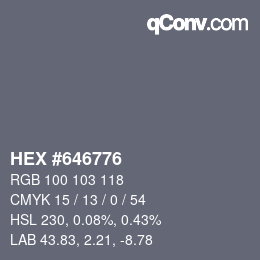 Color code: HEX #646776 | qconv.com