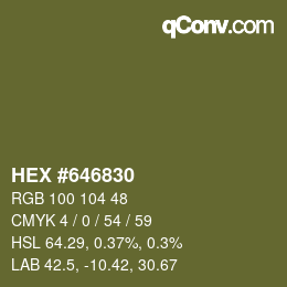 Color code: HEX #646830 | qconv.com