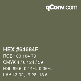 Color code: HEX #64684F | qconv.com