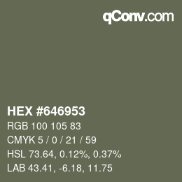 Color code: HEX #646953 | qconv.com