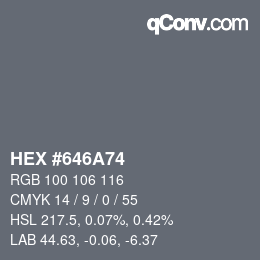 Color code: HEX #646A74 | qconv.com